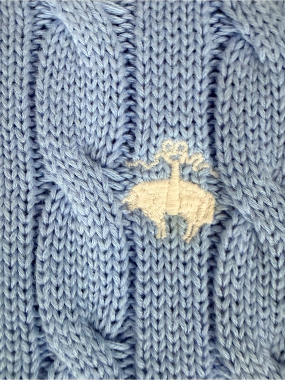 BROOKS BROTHERS Women’s Size L Sweater 346 Crewneck Cable Knit Blue Classic - Picture 6 of 15